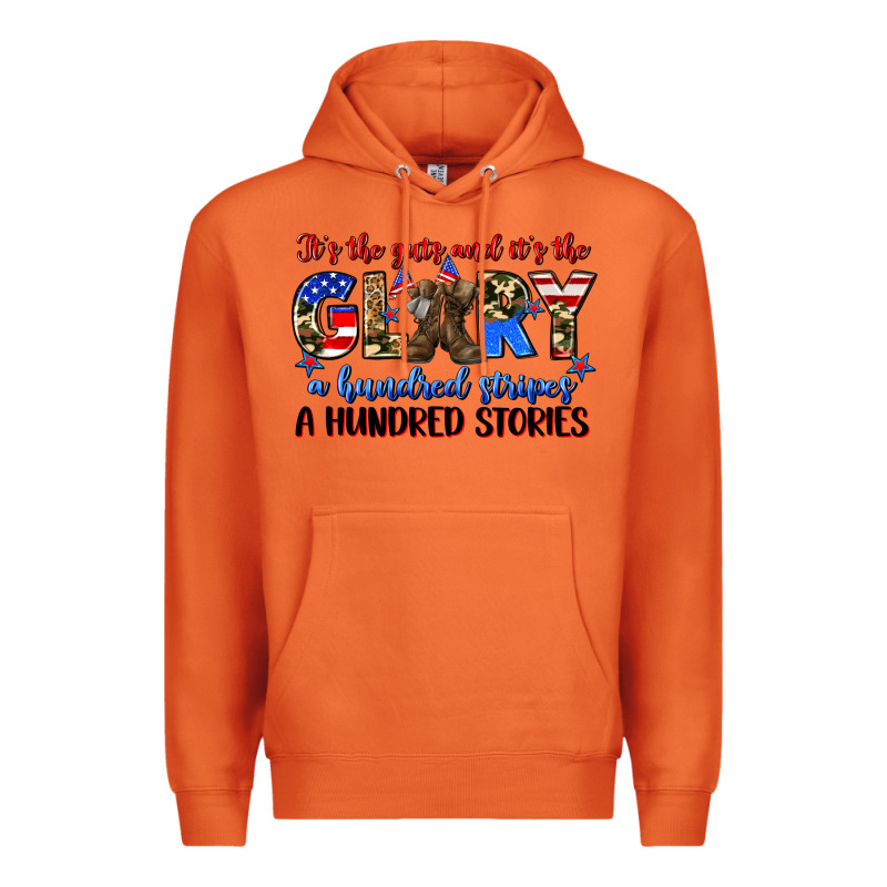 It's The Guts And It's The Glory A Hundred Stripes Premium Hoodie by Zillion Design Studio | Teevron