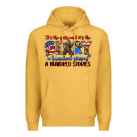Mustard it's the guts and it's the glory a hundred stripes Premium Hoodie - Zillion Design Studio