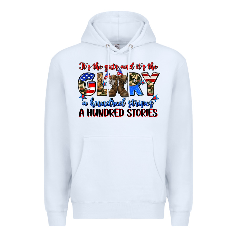 It's The Guts And It's The Glory A Hundred Stripes Premium Hoodie by Zillion Design Studio | Teevron
