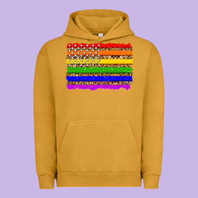 Lgbtq And Usa Flag Urban Hoodie Designed By Zillion Design Studio