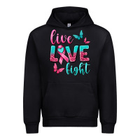 Black Live Love Fight Breast Cancer Urban Hoodie - texasbilliewilder