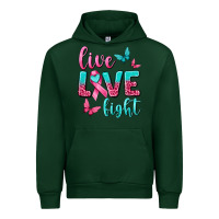 Forest Green Live Love Fight Breast Cancer Urban Hoodie - texasbilliewilder