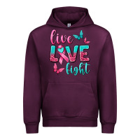 Mauve Wine Live Love Fight Breast Cancer Urban Hoodie - texasbilliewilder