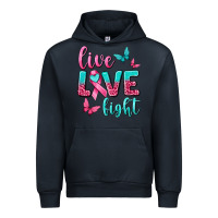 Navy Live Love Fight Breast Cancer Urban Hoodie - texasbilliewilder