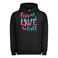 Pigment Black Live Love Fight Breast Cancer Urban Hoodie - texasbilliewilder