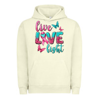 Pigment Pistachio Live Love Fight Breast Cancer Urban Hoodie - texasbilliewilder