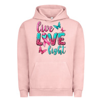 Pigment Salmon Live Love Fight Breast Cancer Urban Hoodie - texasbilliewilder