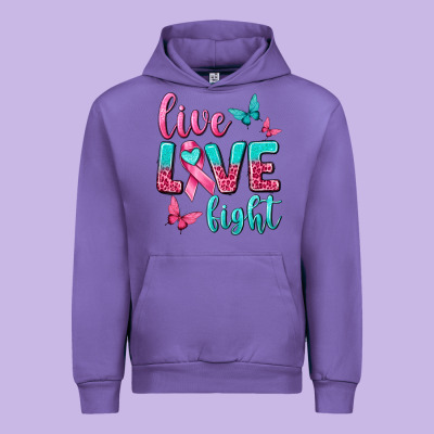 Live Love Fight Breast Cancer Urban Hoodie Designed By Texasbilliewilder
