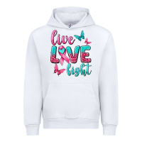 White Live Love Fight Breast Cancer Urban Hoodie - texasbilliewilder