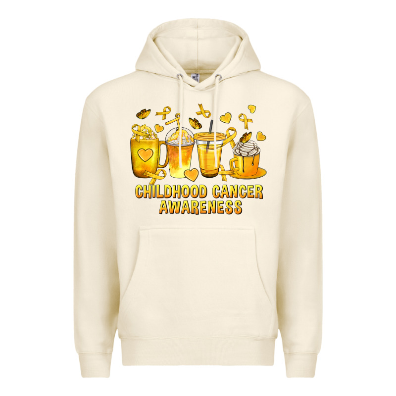 Childhood Cancer Awareness Coffee Cups Premium Hoodie by texasbilliewilder | Teevron