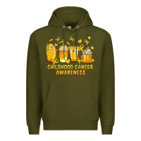 Army Green Childhood Cancer Awareness Coffee Cups Premium Hoodie - texasbilliewilder
