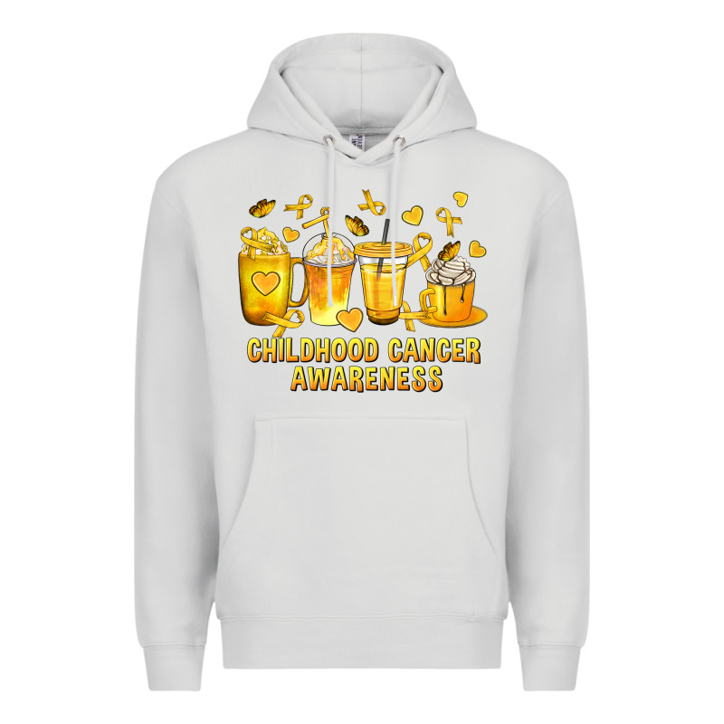 Childhood Cancer Awareness Coffee Cups Premium Hoodie by texasbilliewilder | Teevron