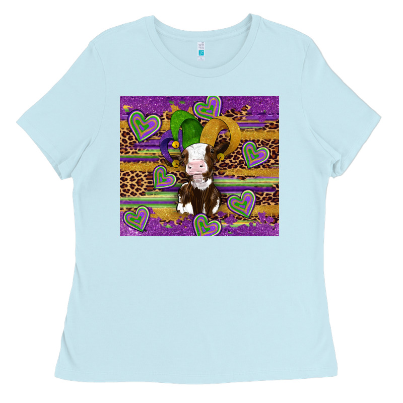 Mardi Gras Cow Ladies Tee by Artiststas | Teevron