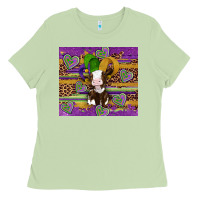 Matcha mardi gras cow Ladies Tee - Artiststas
