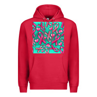 Cardinal Cancer Ribbon with Heart Premium Hoodie - texasbilliewilder