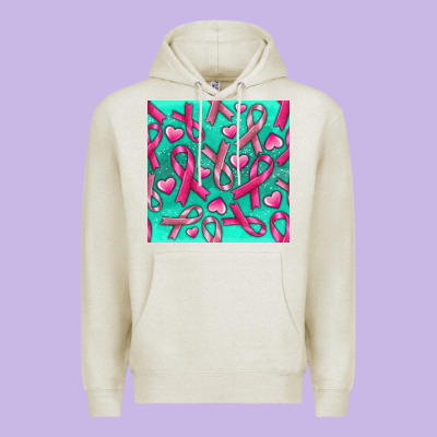 Cancer Ribbon With Heart Premium Hoodie Designed By Texasbilliewilder