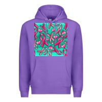 Purple Cancer Ribbon with Heart Premium Hoodie - texasbilliewilder