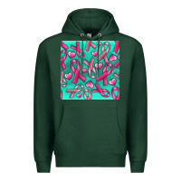 Sports Green Cancer Ribbon with Heart Premium Hoodie - texasbilliewilder