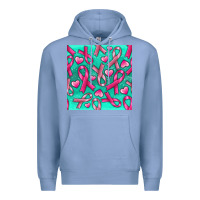 Colony Blue Cancer Ribbon with Heart Premium Hoodie - texasbilliewilder