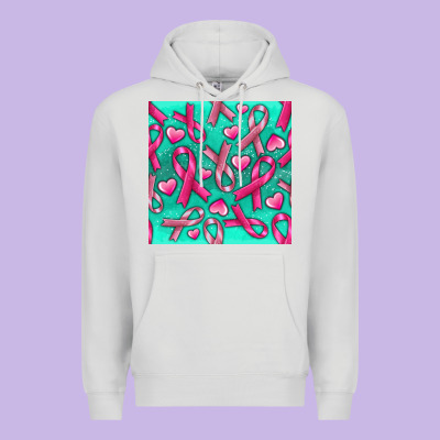 Cancer Ribbon With Heart Premium Hoodie Designed By Texasbilliewilder