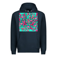 Navy Cancer Ribbon with Heart Premium Hoodie - texasbilliewilder