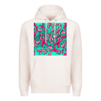 Pale Pink Cancer Ribbon with Heart Premium Hoodie - texasbilliewilder