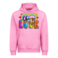 Fuchsia Pink Choose love Urban Hoodie - Zillion Design Studio