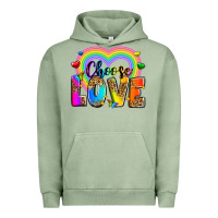 Pigment Oil Green Choose love Urban Hoodie - Zillion Design Studio