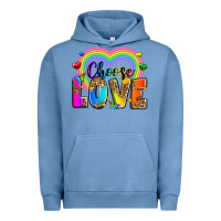 Pigment Pebble Blue Choose love Urban Hoodie - Zillion Design Studio