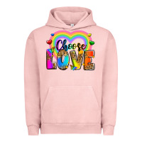 Pigment Salmon Choose love Urban Hoodie - Zillion Design Studio