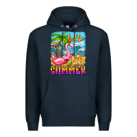 Navy hello summer skeleton Premium Hoodie - Zillion Design Studio
