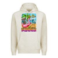 Oatmeal Heather hello summer skeleton Premium Hoodie - Zillion Design Studio