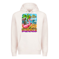 Pale Pink hello summer skeleton Premium Hoodie - Zillion Design Studio