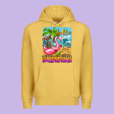 Hello Summer Skeleton Premium Hoodie Designed By Zillion Design Studio
