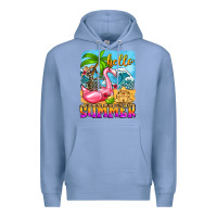 Colony Blue hello summer skeleton Premium Hoodie - Zillion Design Studio