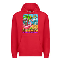 Red hello summer skeleton Premium Hoodie - Zillion Design Studio