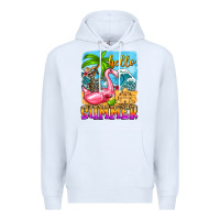 White hello summer skeleton Premium Hoodie - Zillion Design Studio