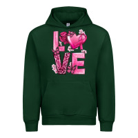 Forest Green Love Cancer with Heart Urban Hoodie - texasbilliewilder