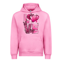 Fuchsia Pink Love Cancer with Heart Urban Hoodie - texasbilliewilder