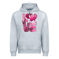 Heather Grey Love Cancer with Heart Urban Hoodie - texasbilliewilder