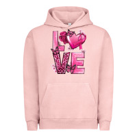 Pigment Salmon Love Cancer with Heart Urban Hoodie - texasbilliewilder