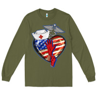 Army Green patriotic nurse love Long Sleeve Tee - BarkalooDesign