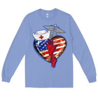 Colony Blue patriotic nurse love Long Sleeve Tee - BarkalooDesign