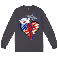 Smoke patriotic nurse love Long Sleeve Tee - BarkalooDesign