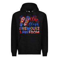 Black flip flops fireworks and freedom Premium Hoodie - Zillion Design Studio