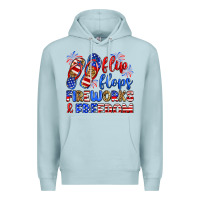 Blue Mist flip flops fireworks and freedom Premium Hoodie - Zillion Design Studio