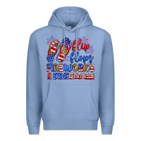 Colony Blue flip flops fireworks and freedom Premium Hoodie - Zillion Design Studio