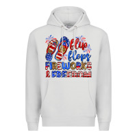 Dove Grey flip flops fireworks and freedom Premium Hoodie - Zillion Design Studio