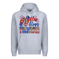 Heather Grey flip flops fireworks and freedom Premium Hoodie - Zillion Design Studio