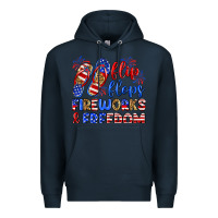 Navy flip flops fireworks and freedom Premium Hoodie - Zillion Design Studio